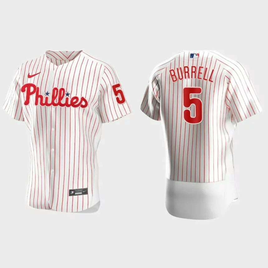 Men’s Tampa Bay Rays Pat Burrell White Authentic Retired Player Jersey