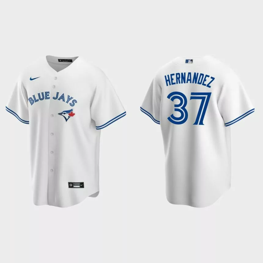 Men’s Toronto Blue Jays Teoscar Hernandez #37 Replica Home Jersey – White