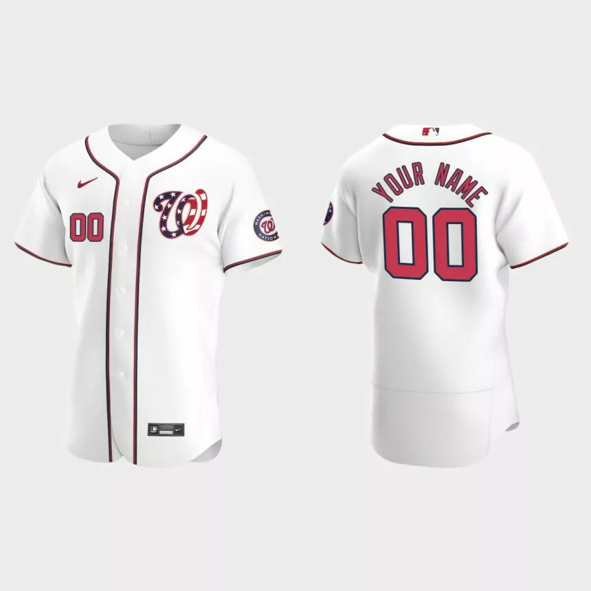 Men’s Washington Nationals White Authentic 2020 Alternate Custom Jersey