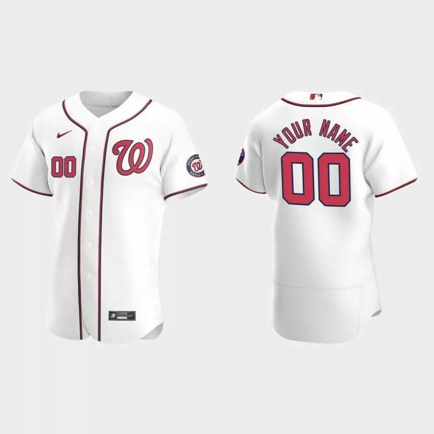 Men’s Washington Nationals White Authentic 2020 Home Custom Jersey