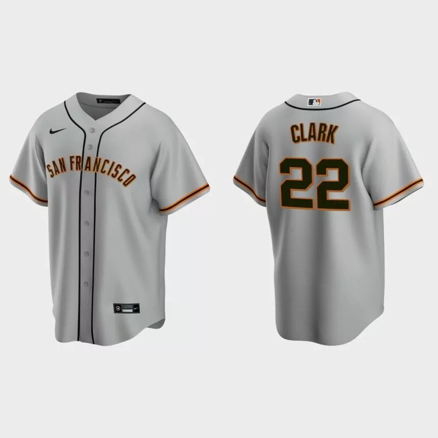 Men’s Will Clark #22 San Francisco Giants Road Replica Jersey – Gray