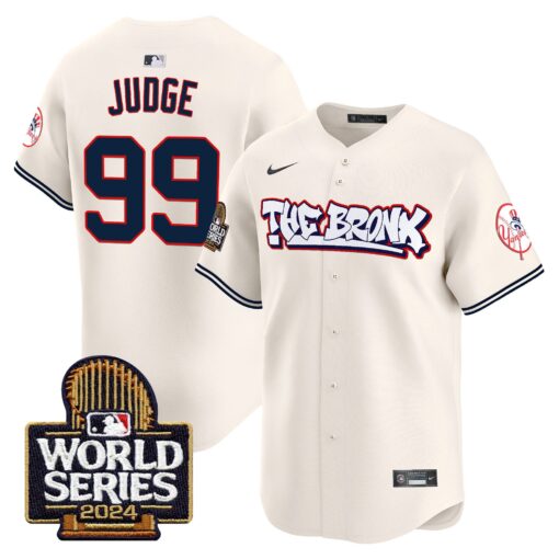 Men’s Yankees The Bronx 2024 World Series Vapor Premier Limited Jersey #99 Aaron Judge