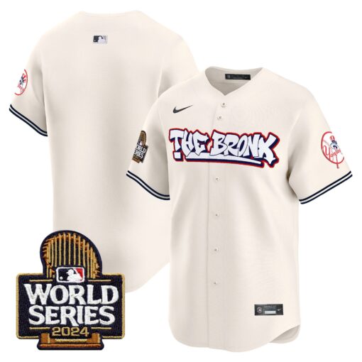 Men’s Yankees The Bronx 2024 World Series Vapor Premier Limited Jersey blank