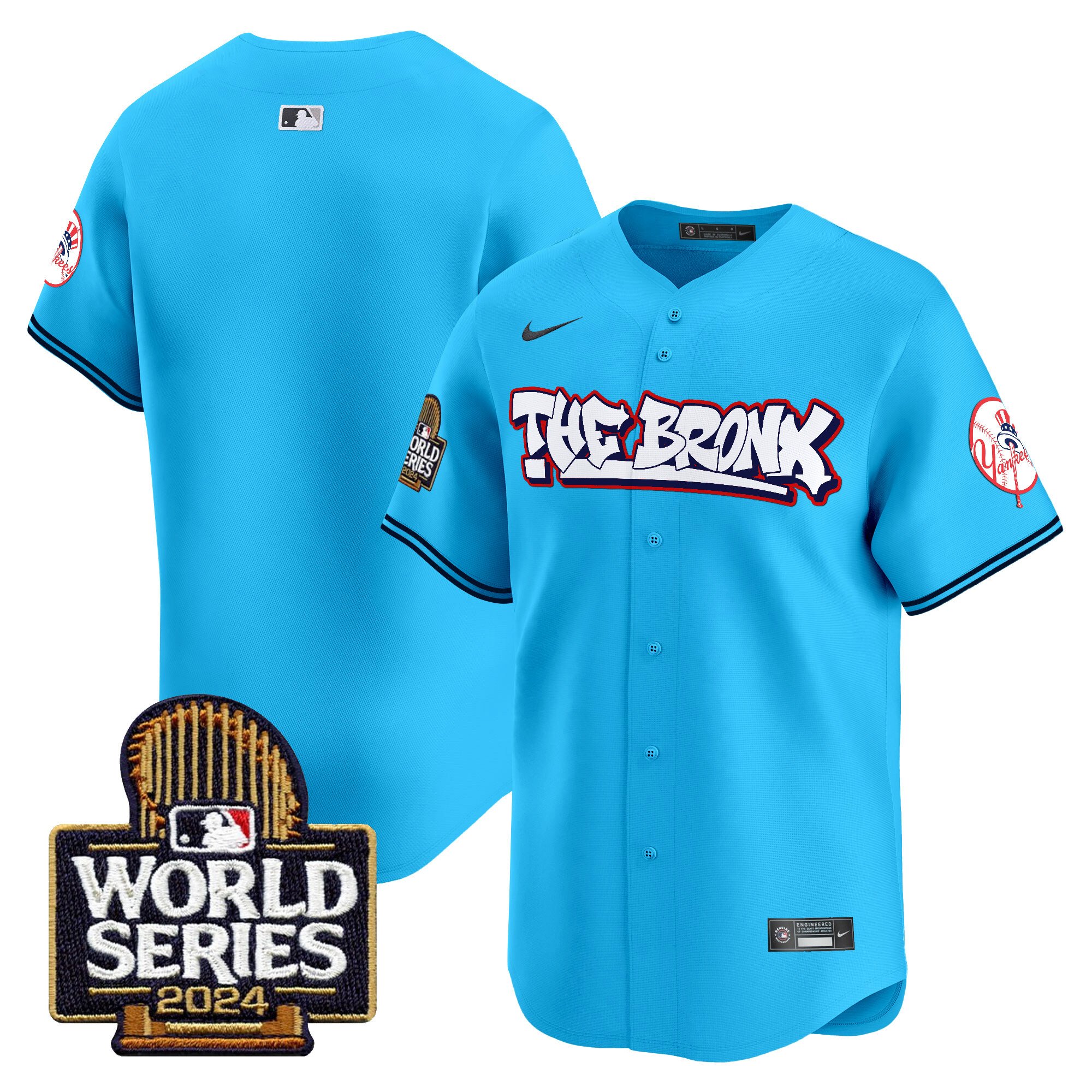 Men’s Yankees The Bronx 2024 World Series Vapor Premier Limited Jersey blue blank