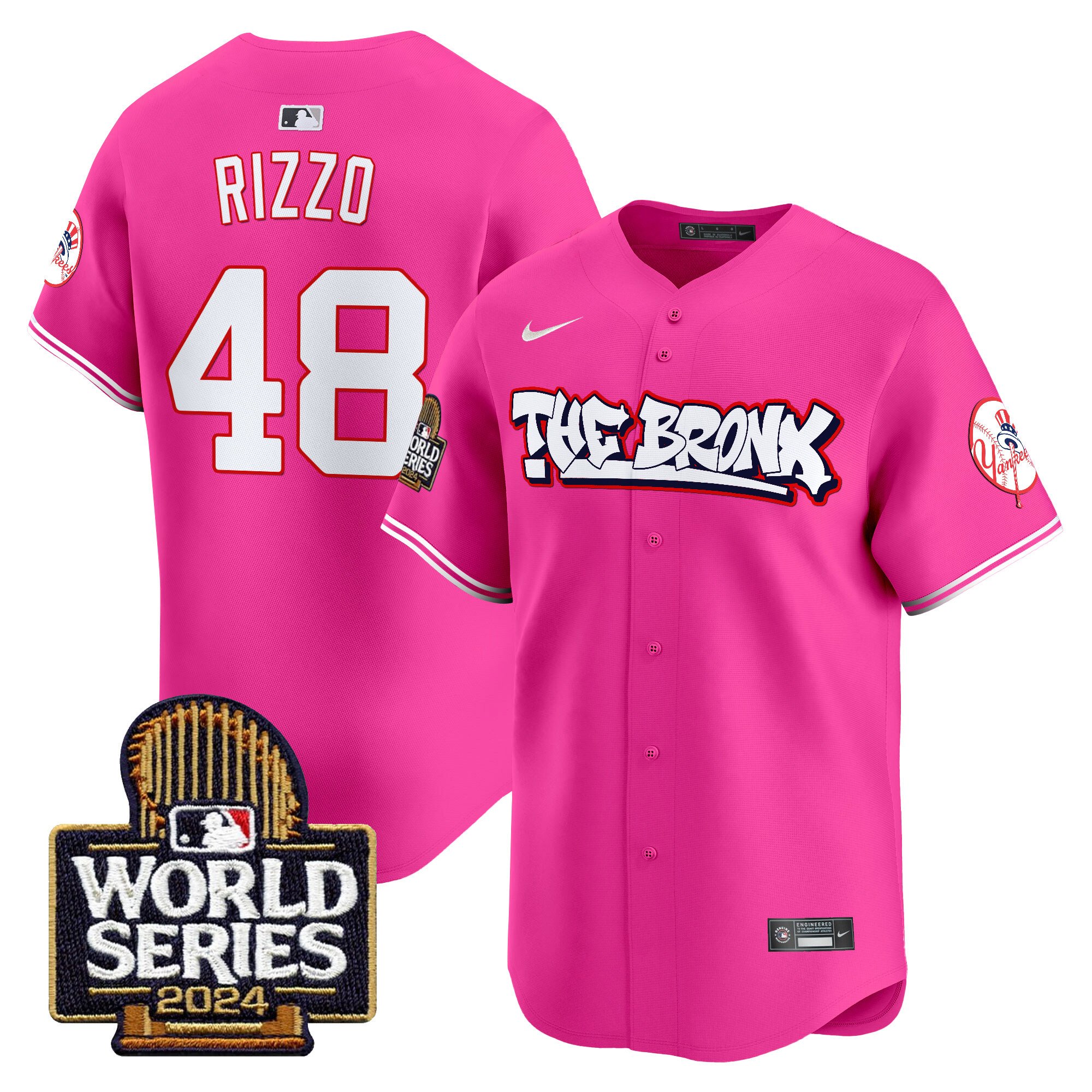 Men’s Yankees The Bronx 2024 World Series Vapor Premier Limited Jersey red #48 Anthony Rizzo