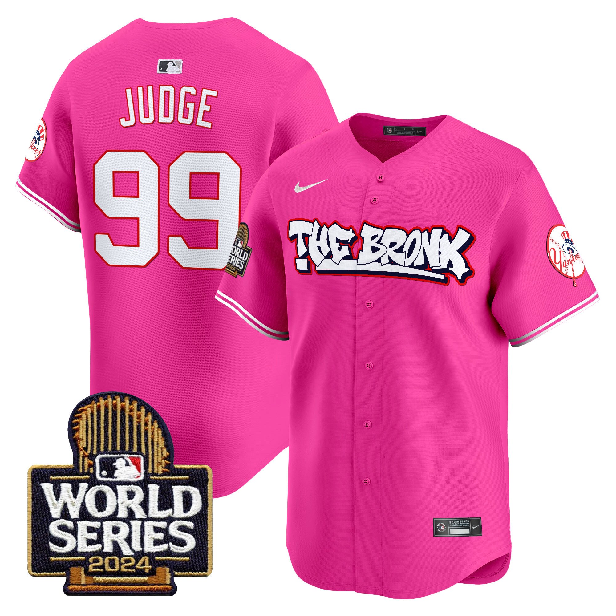 Men’s Yankees The Bronx 2024 World Series Vapor Premier Limited Jersey red #99 Aaron Judge