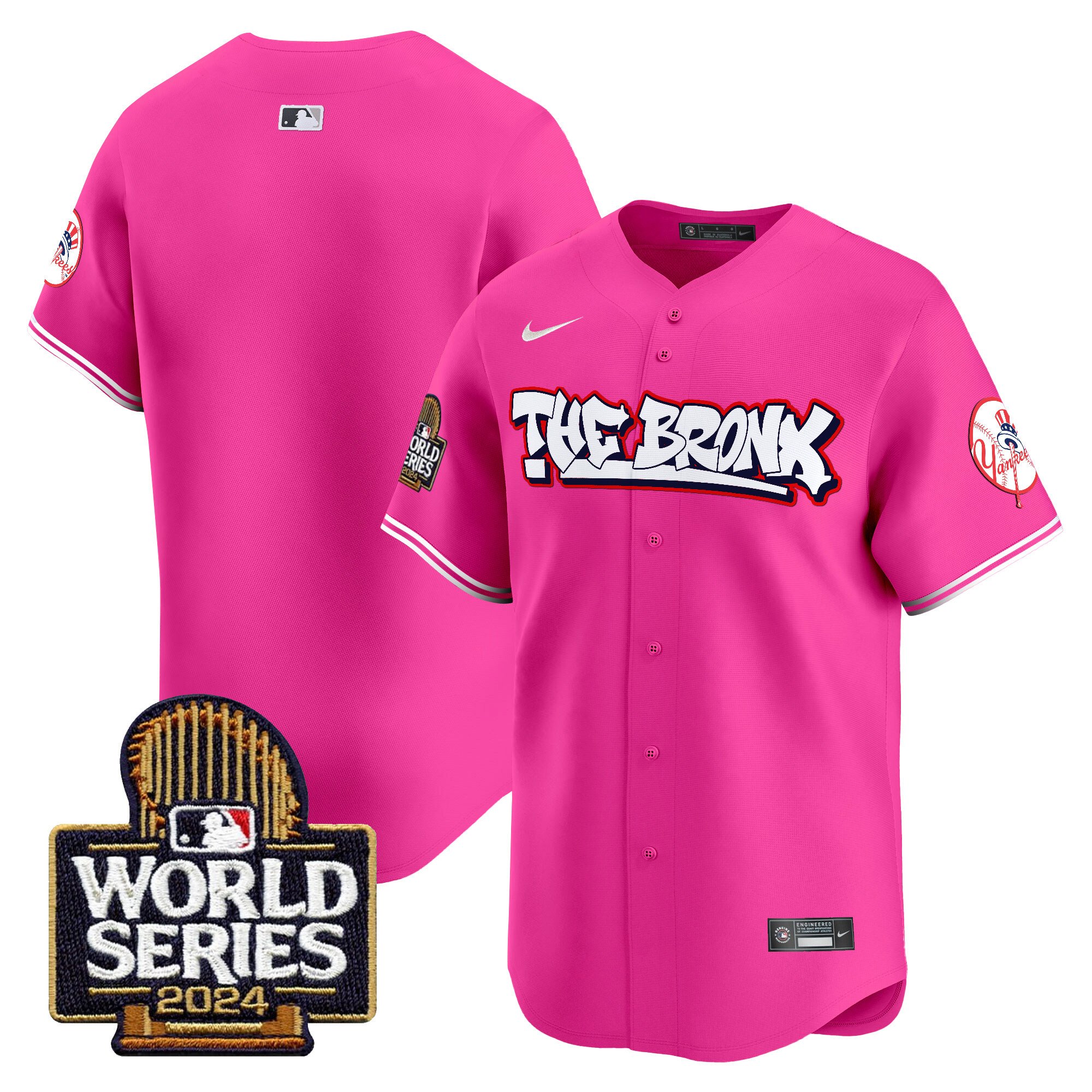 Men’s Yankees The Bronx 2024 World Series Vapor Premier Limited Jersey red blank