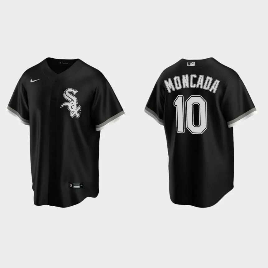 Men’s Yoan Moncada Chicago White Sox Alternate Replica Jersey – Black