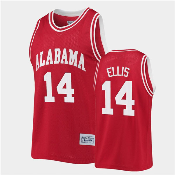 Mens Alabama Crimson Tide #14 Keon Ellis Red Retro Basketball Jersey