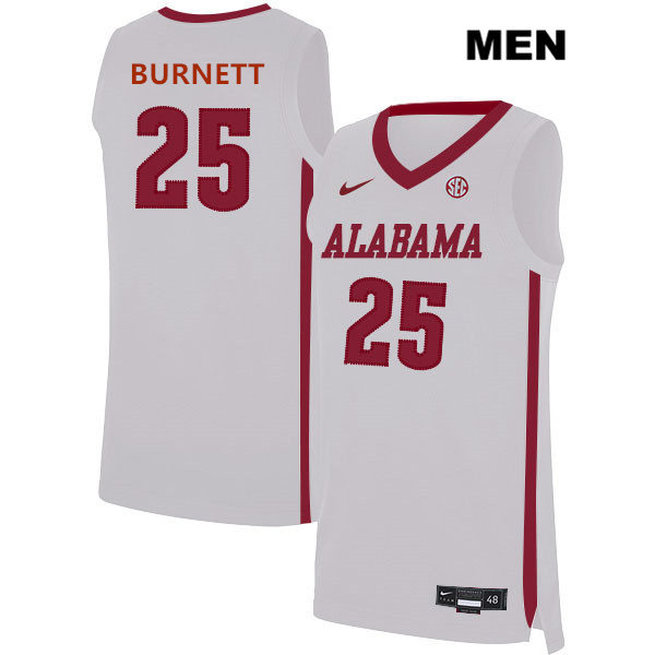 Mens Alabama Crimson Tide #25 Nimari Burnett Nike White College Basketball Game Jersey