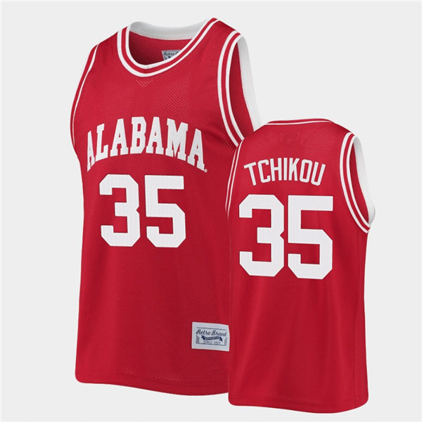 Mens Alabama Crimson Tide #35 Alex Tchikou Red Retro Basketball Jersey