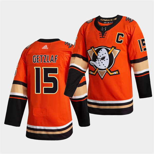 Mens Anaheim Ducks #15 Ryan Getzlaf Adidas Orange Alternate Stitched Jersey
