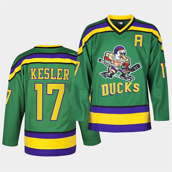 Mens Anaheim Ducks #17 Ryan Kesler Green Heritage Classic Edition Stitched Jersey