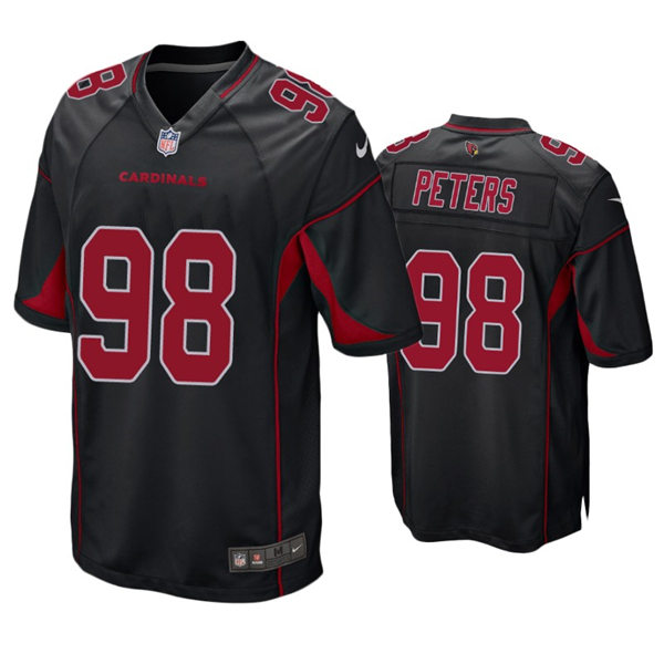 Mens Arizona Cardinals #98 Corey Peters Nike Black 2nd Alternate Color Rush Legend Jersey