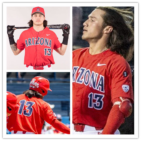Mens Arizona Wildcats #13 Alex Mejia Nike Red College Baseball Game Jersey
