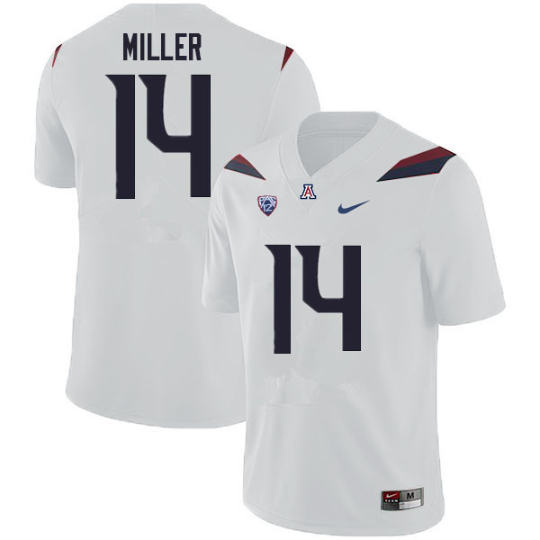 Mens Arizona Wildcats #14 Dyelan Miller Nike White College Football Game Jersey