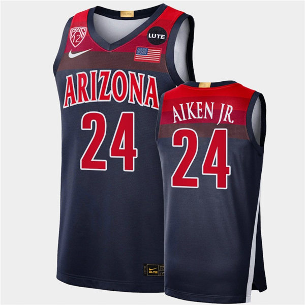 Mens Arizona Wildcats #24 Kim Aiken Jr. Nike Navy College Basketball Game Jersey