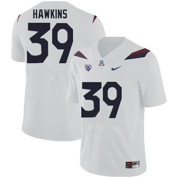 Mens Arizona Wildcats #39 Kameron Hawkins Nike White College Football Game Jersey