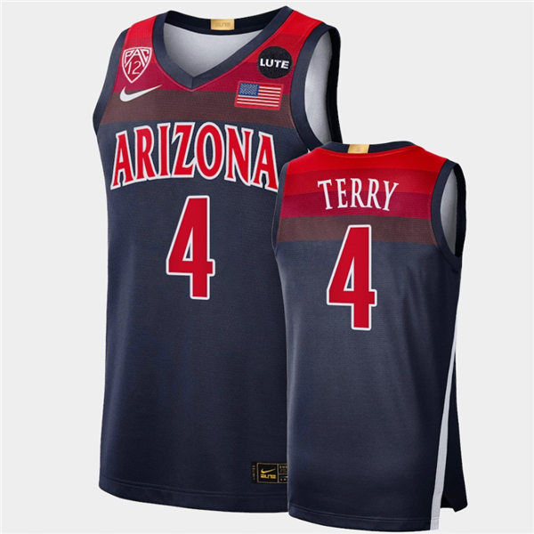 Mens Arizona Wildcats #4 Dalen Terry Nike Navy College Basketball Game Jersey