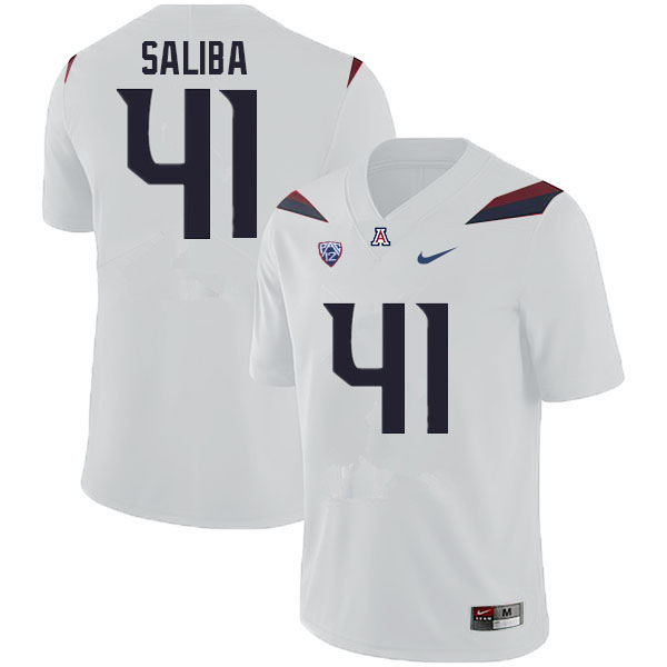 Mens Arizona Wildcats #41 Mike Saliba Nike White College Football Game Jersey
