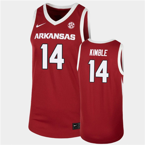 Mens Arkansas Razorbacks #14 Brandon Kimble Nike 2020-21 Cardinal College Basketball Game Jersey