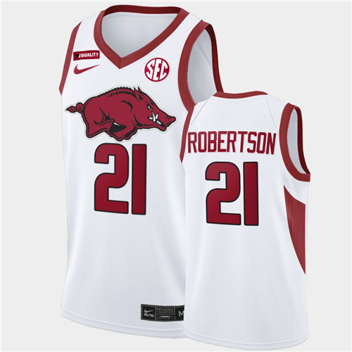 Mens Arkansas Razorbacks #21 Alvin Robertson Nike White College Basketball Special Edition Jersey