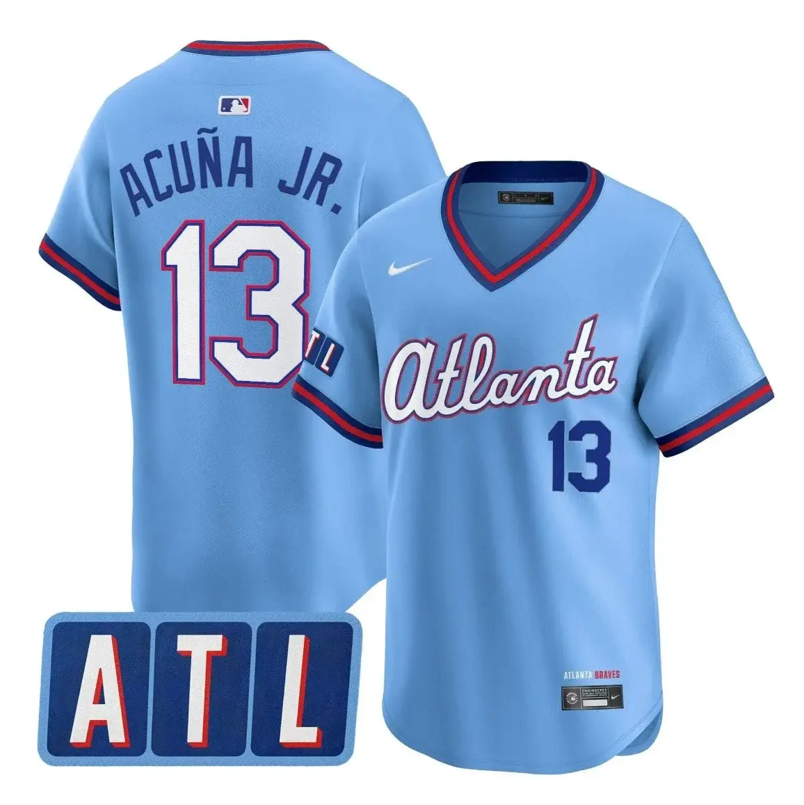Mens Atlanta Braves #13 Ronald Acuna Jr. 2026 Blue City Connect 2.0 Limited Jersey 