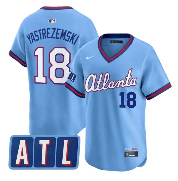 Mens Atlanta Braves #18 Mike Yastrzemski 2026 Blue City Connect 2.0 Limited Jersey 