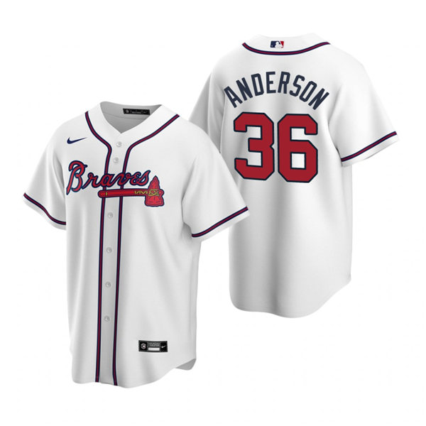 Mens Atlanta Braves #36 Ian Anderson Nike Home White Cool Base Jersey