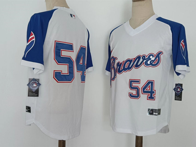 Mens Atlanta Braves #54 Max Fried Nike White Pullover Cooperstown Jersey
