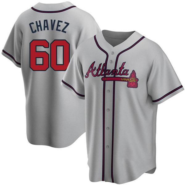 Mens Atlanta Braves #60 Jesse Chavez Nike Grey Away Cool Base Jersey
