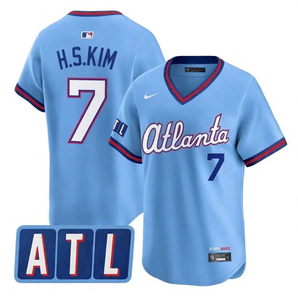 Mens Atlanta Braves #7 Ha-Seong Kim 2026 Blue City Connect 2.0 Limited Jersey 