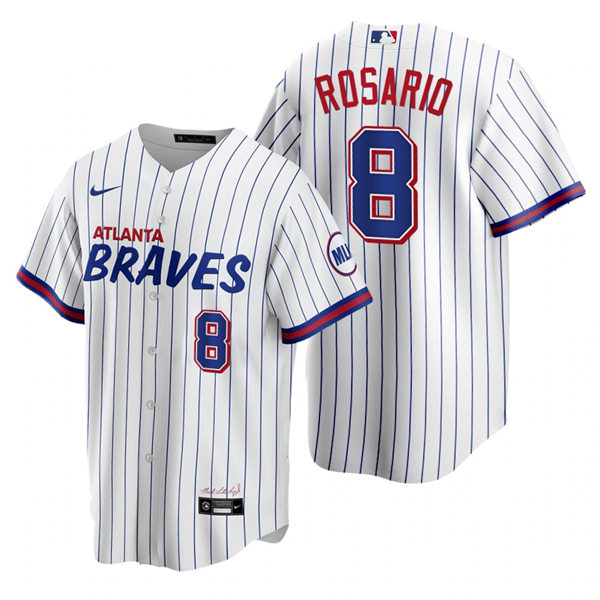 Mens Atlanta Braves #8 Eddie Rosario Nike White 2021 City Connect Jersey