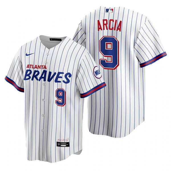 Mens Atlanta Braves #9 Orlando Arcia Nike White 2021 City Connect Jersey