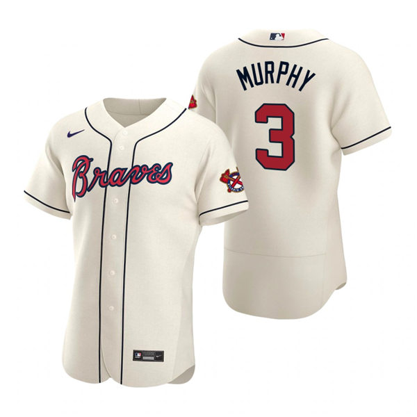 Mens Atlanta Braves Throwback Player #3 Dale Murphy Nike Cream Alternate Flex Base Jersey