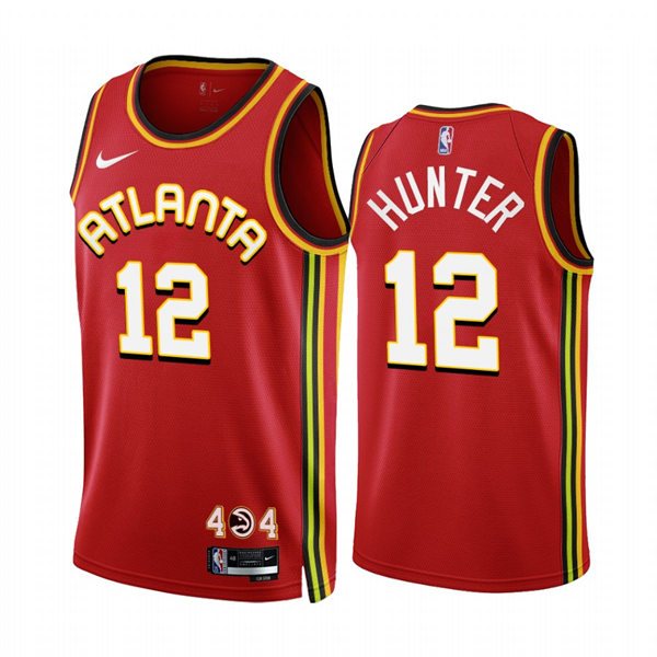 Mens Atlanta Hawks #12 De'Andre Hunter 2022-23 Red Nike Icon Edition Jersey