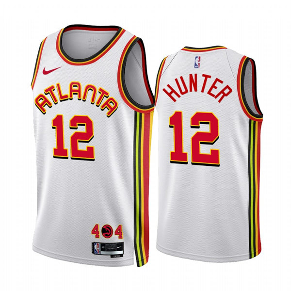 Mens Atlanta Hawks #12 De'Andre Hunter 2022-23 White Nike Association Edition Jersey