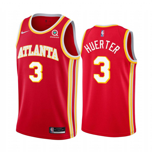 Mens Atlanta Hawks #3 Kevin Huerter Nike Red 2021-22 Icon Edition Swingman Jersey