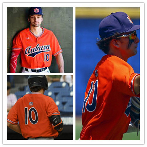 Mens Auburn Tigers #10 Edouard Julien Orange Under Armour College Baseball Jersey