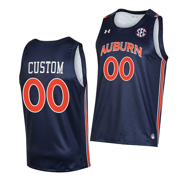 Mens Auburn Tigers Custom Babatunde Akingbola Lior Berman Devan Cambridge Dylan Cardwell 2020 Navy Under Armour Basketball Jersey