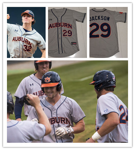 Mens Auburn Tigers Custom Tyler Miller Brody Moore Kason Howell Cody Greenhill Rankin Woley Steven Williams Grey Under Armour Baseball Jersey