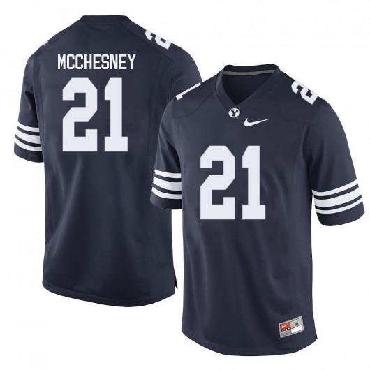 Mens BYU Cougars #21 Jackson McChesney Nike Navy College Football Game Jersey