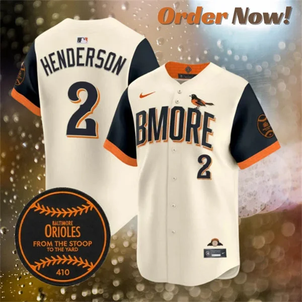 Mens Baltimore Orioles #2 Gunnar Henderson Nike Cream City Connect 2.0 Limited Jersey 