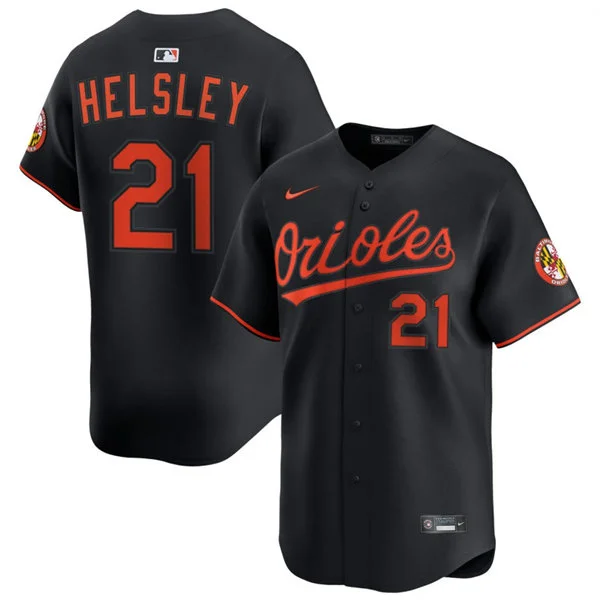 Mens Baltimore Orioles #21 Ryan Helsley Nike Black Alternate Limited Jersey 