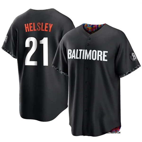 Mens Baltimore Orioles #21 Ryan Helsley Nike Black City Connect Limited Jersey 