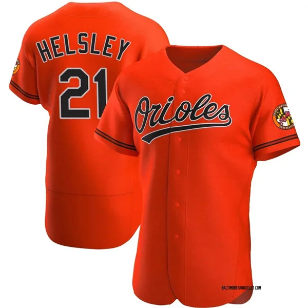 Mens Baltimore Orioles #21 Ryan Helsley Nike Orange Alternate Limited Jersey 