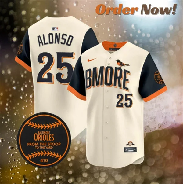 Mens Baltimore Orioles #25 Pete Alonso Nike Cream City Connect 2.0 Limited Jersey 