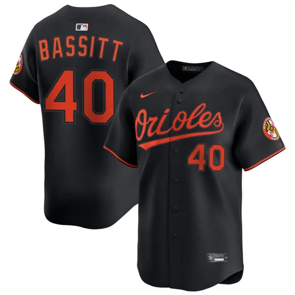Mens Baltimore Orioles #40 Chris Bassitt Nike Black Alternate Limited Jersey 