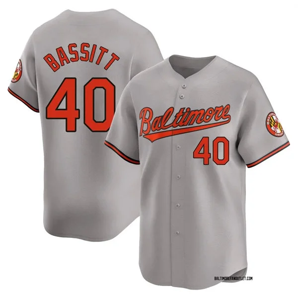 Mens Baltimore Orioles #40 Chris Bassitt Nike Gray Road Limited Player Jersey 