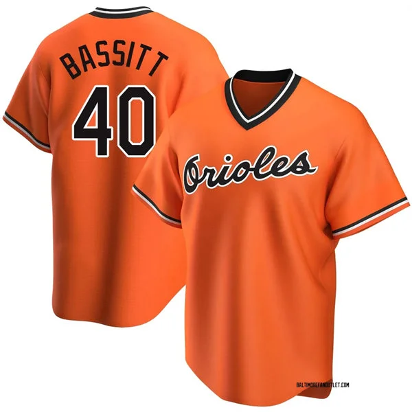 Mens Baltimore Orioles #40 Chris Bassitt Nike Orange Pullover Cooperstown Collection Jersey 